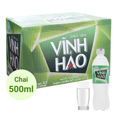 Nước khoáng Vĩnh Hảo có ga 500ml